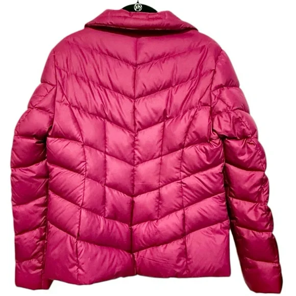 GUESS Puffer Jacket Purple Magenta Quilted Down Blend Puffer Coat Women Med - Picture 2 of 16